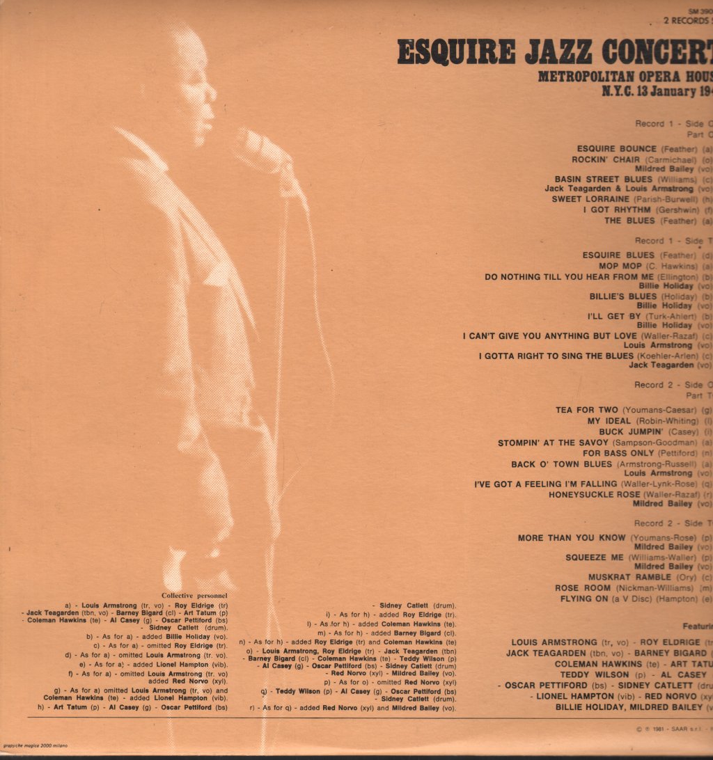 Esquire All Stars - Esquire Jazz Concert - Metropolitan Opera House N.Y.C. 13 January 1944 - Double Lp