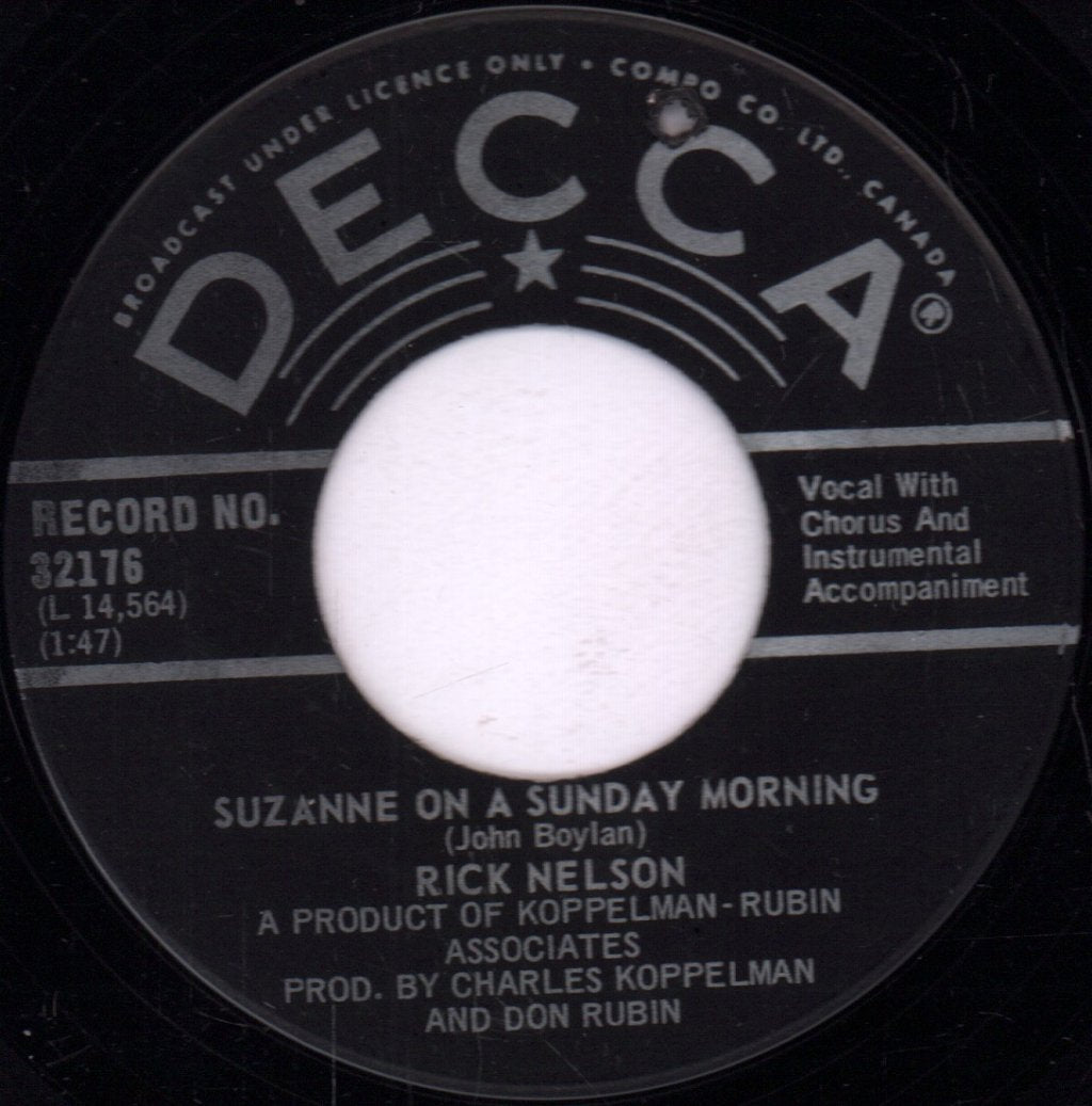 Rick Nelson - Suzanne On A Sunday Morning - 7 Inch
