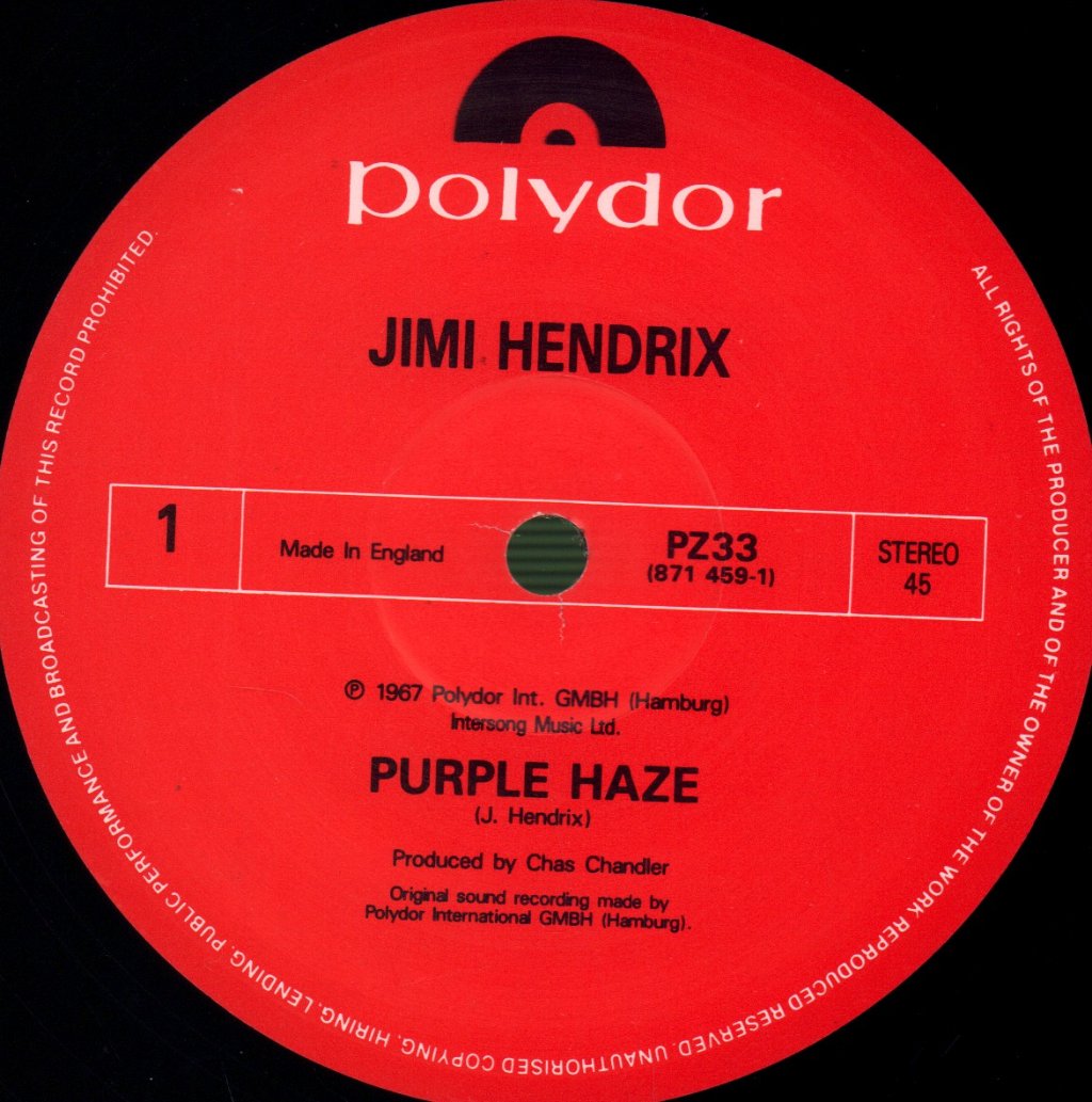 Jimi Hendrix - Purple Haze - 12 Inch