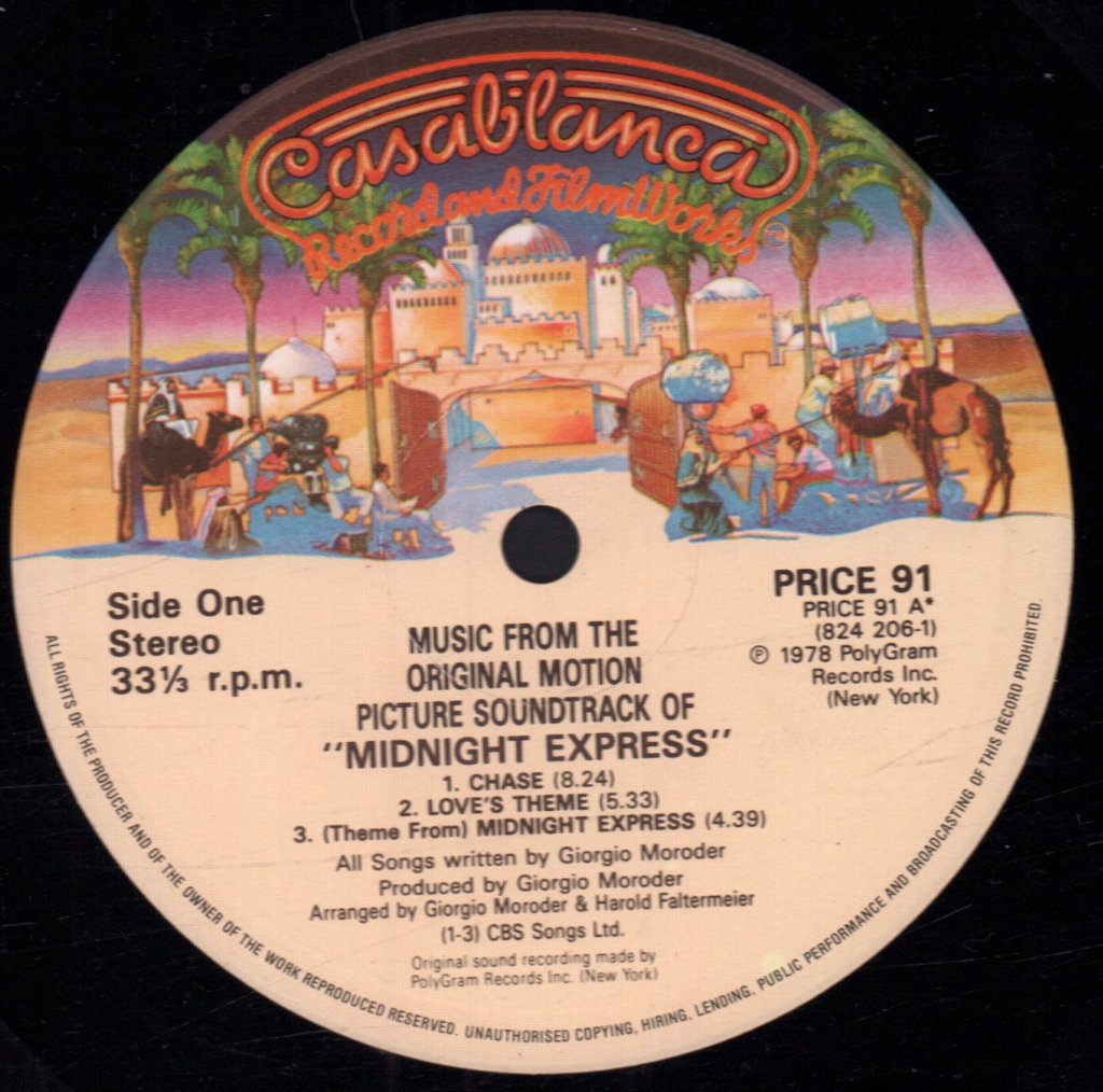 Giorgio Moroder - Midnight Express Music From The Original Motion Picture Soundtrack - Lp