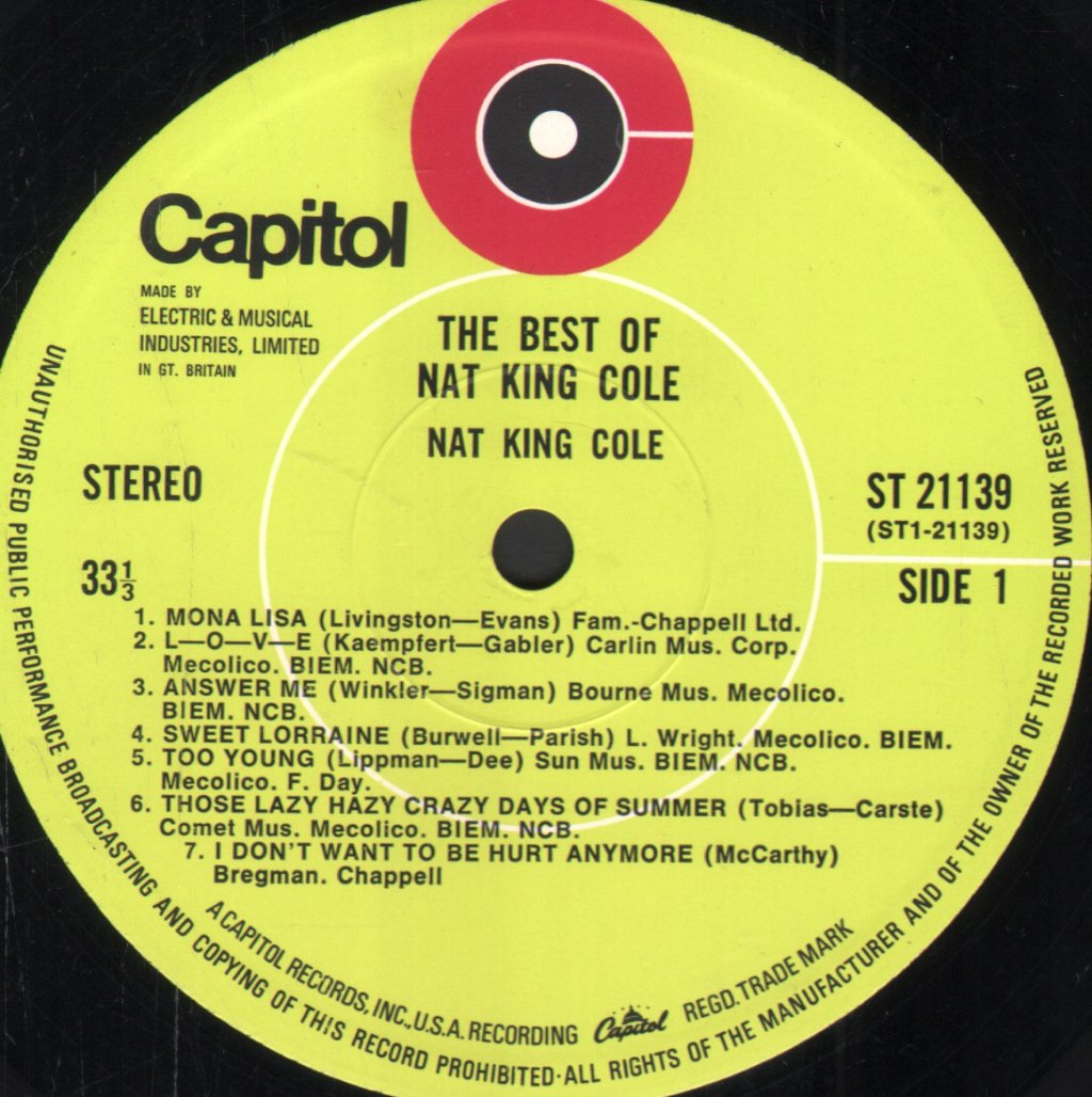 Nat King Cole - Best Of Nat King Cole - Lp