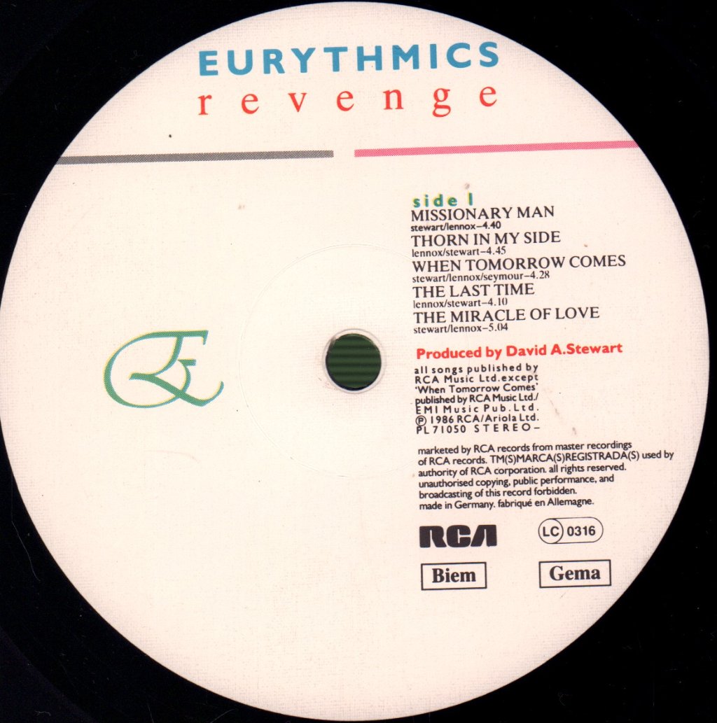 Eurythmics - Revenge - Lp