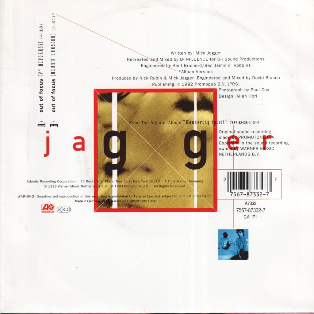 Mick Jagger - Out Of Focus - 7 Inch
