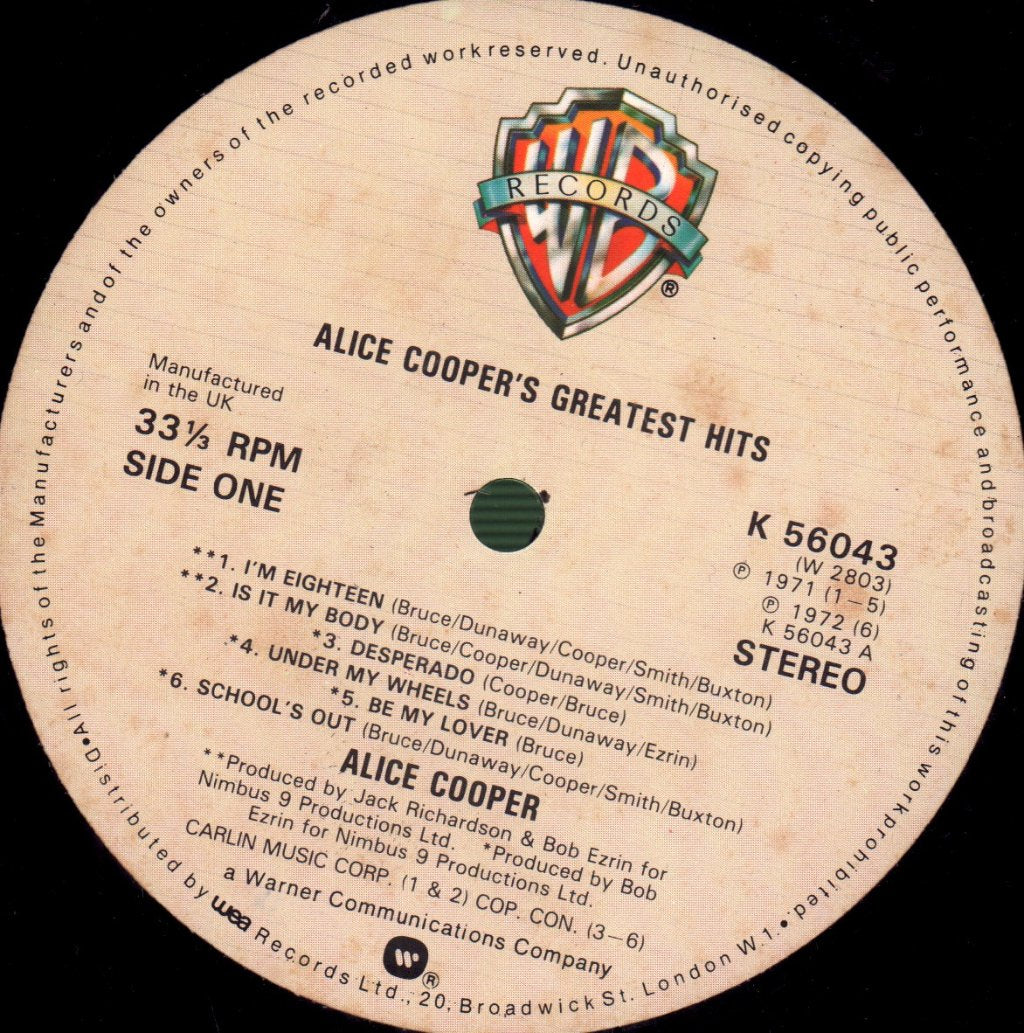 Alice Cooper - Greatest Hits - Lp