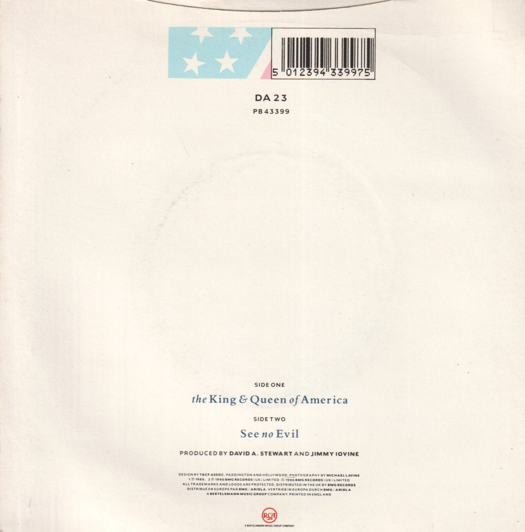 Eurythmics - King And Queen Of America - 7 Inch