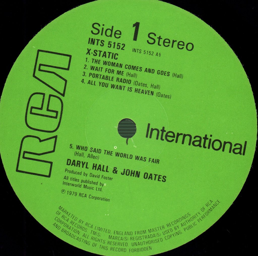 Daryl Hall & John Oates - X-Static - Lp