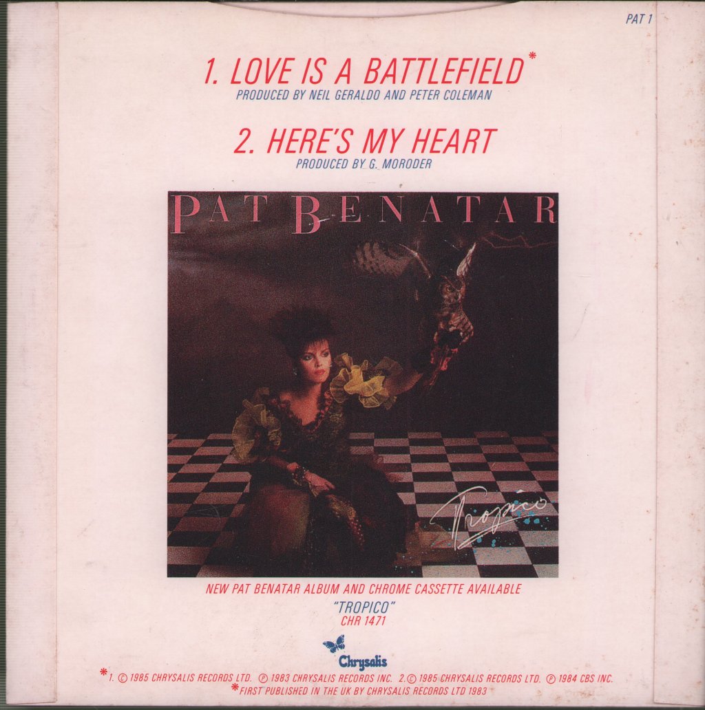 Pat Benatar - Love Is A Battlefield - 7 Inch