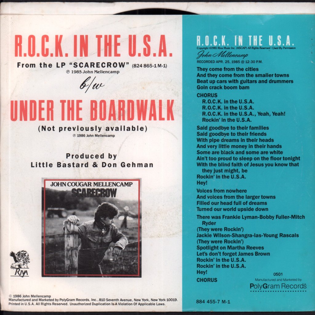 John Cougar Mellencamp - Rock In The Usa - 7 Inch