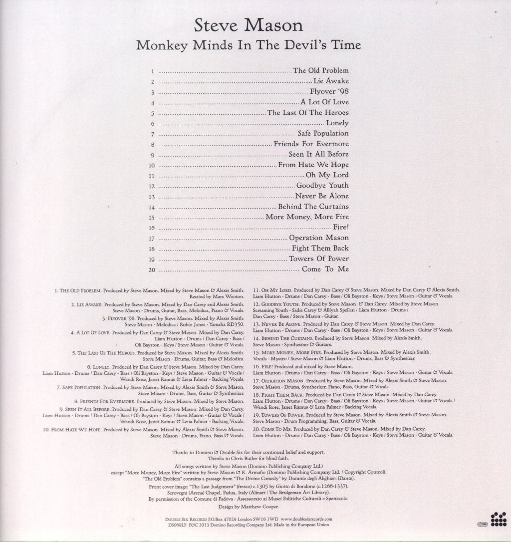 Steve Mason - Monkey Minds In The Devil's Time - Double Lp