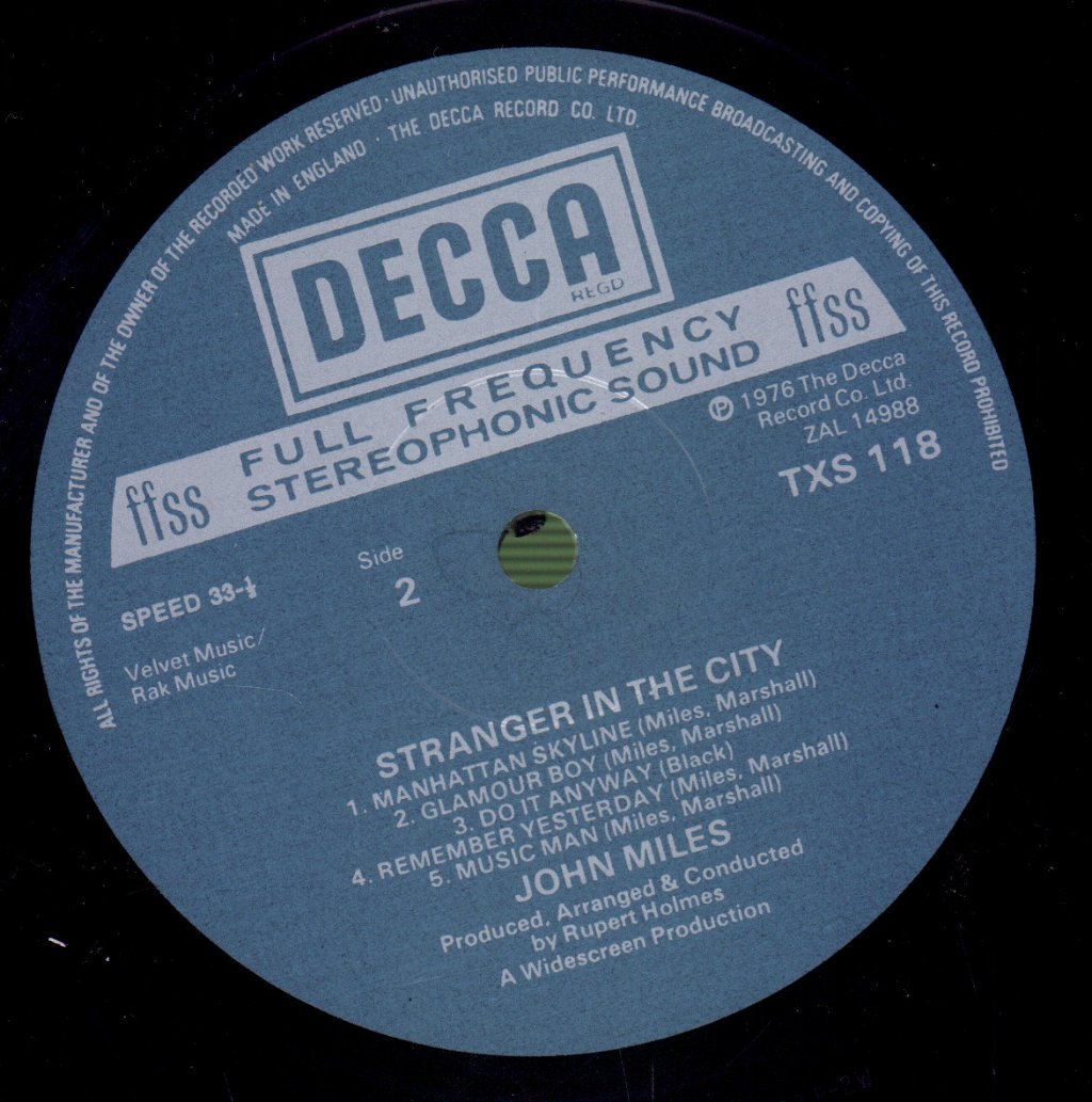 John Miles - Stranger In The City - Lp