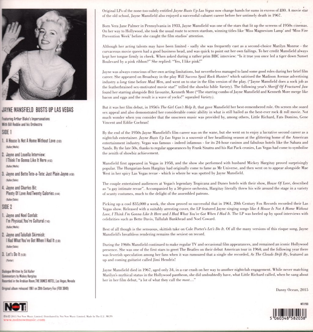 Jayne Mansfield - Busts Up Las Vegas - Lp