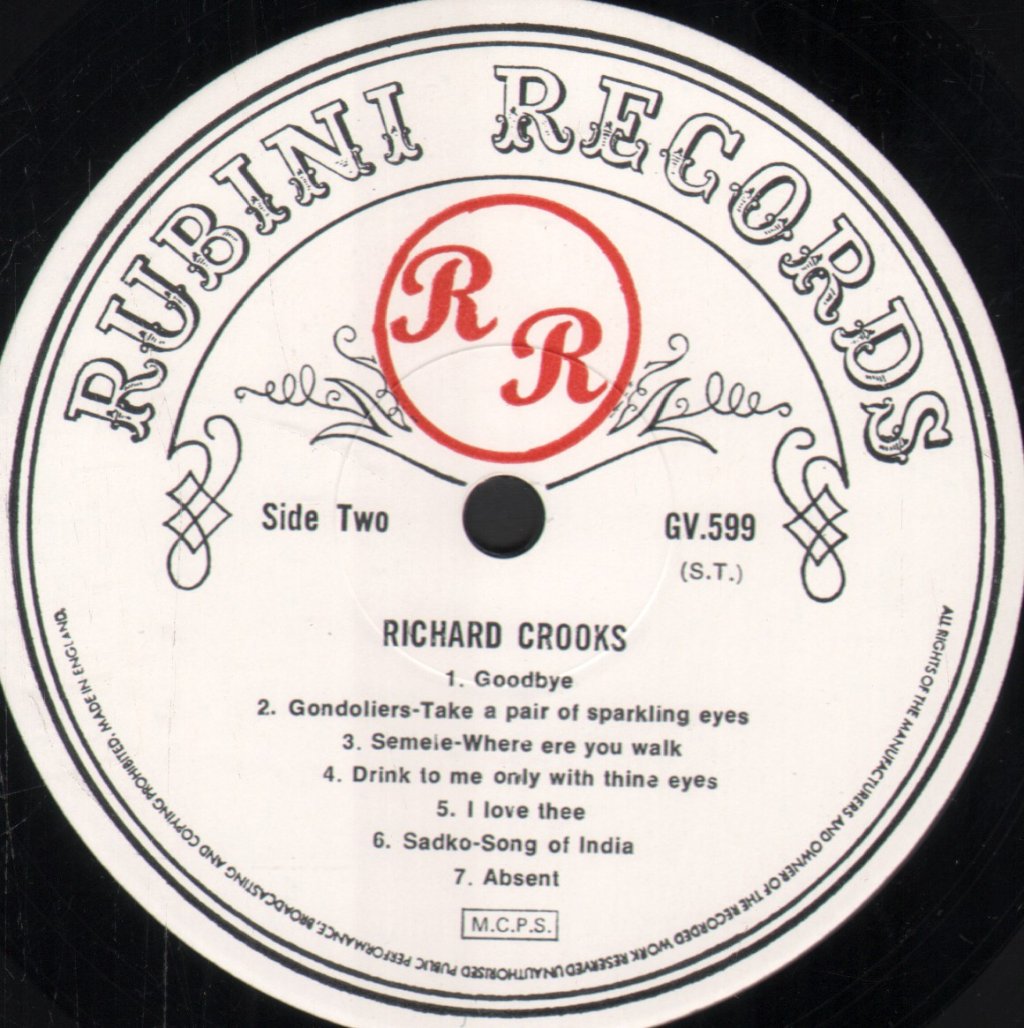 Richard Crooks - Broadcasts Of Richard Crooks Volume One - Lp