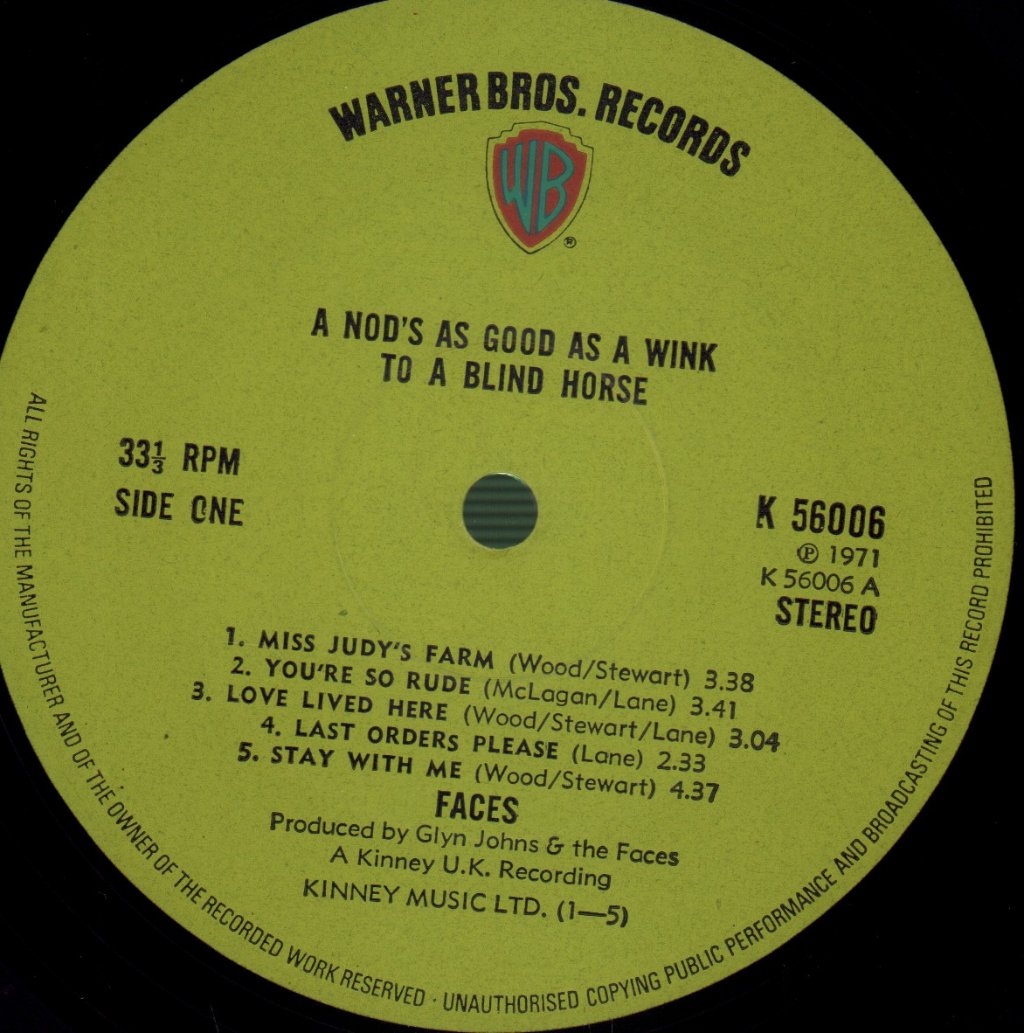 Faces - A Nod's As Good As A Wink - Lp