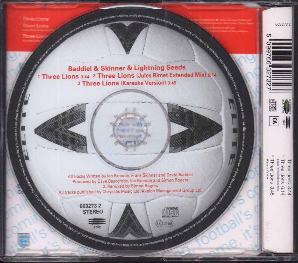 Baddiel And Skinner And Lightning Seeds - Three Lions - Cd