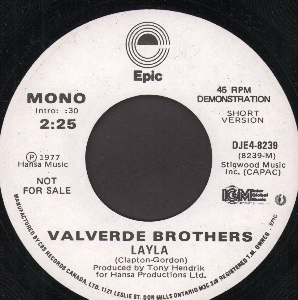 Valverde Brothers - Layla - 7 Inch