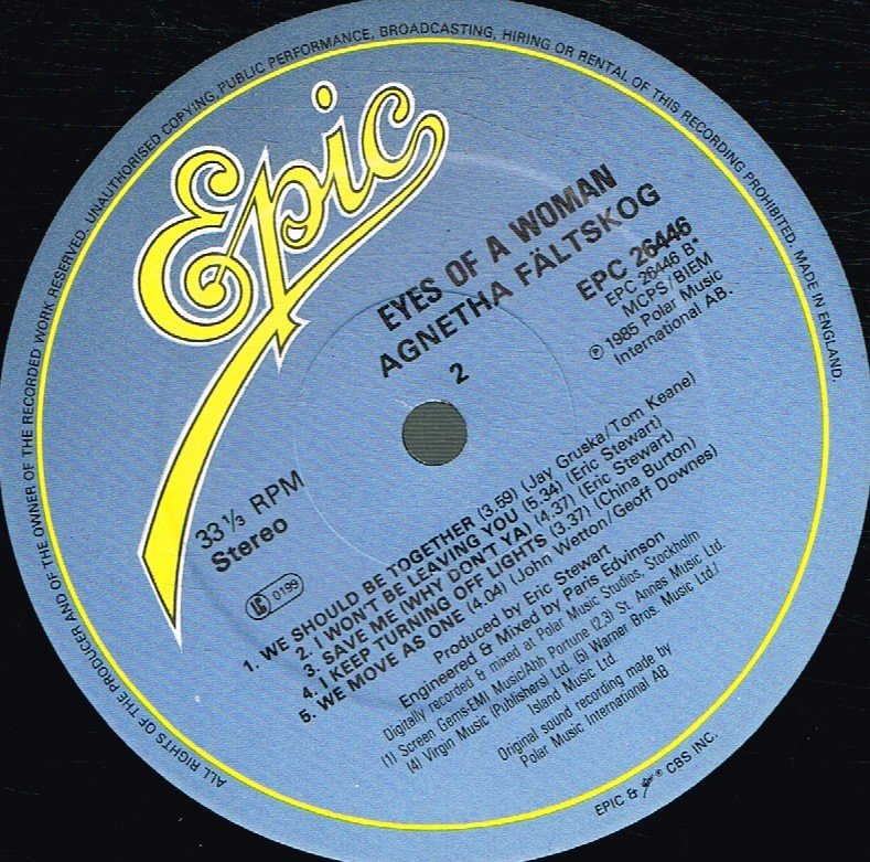 Agnetha Faltskog - Eyes Of A Woman - Lp