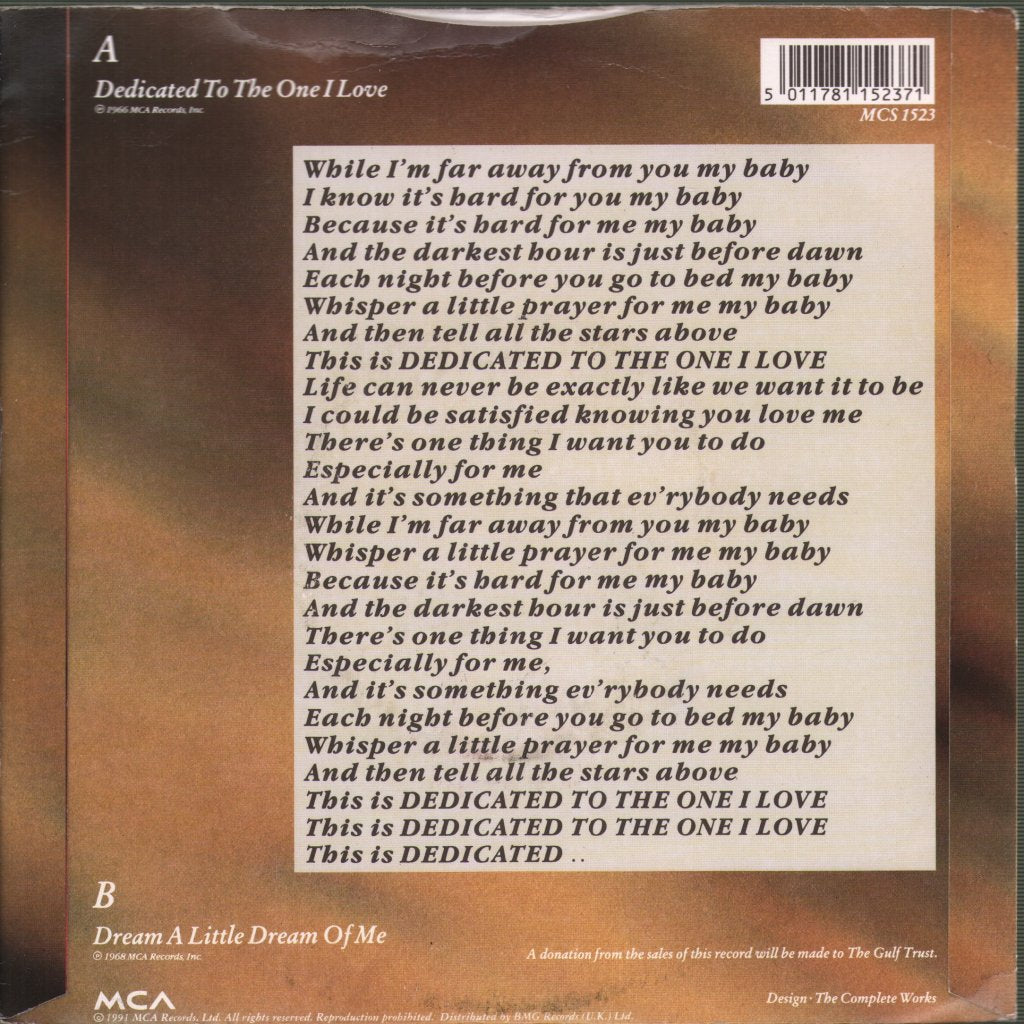 Mamas & The Papas - Dedicated To The One I Love - 7 Inch