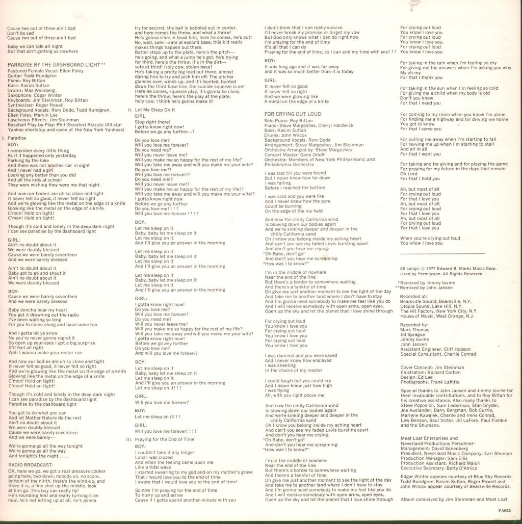 Meat Loaf - Bat Out Of Hell - Lp