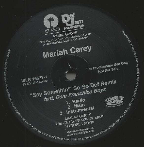 Mariah Carey - Say Somethin' - 12 Inch