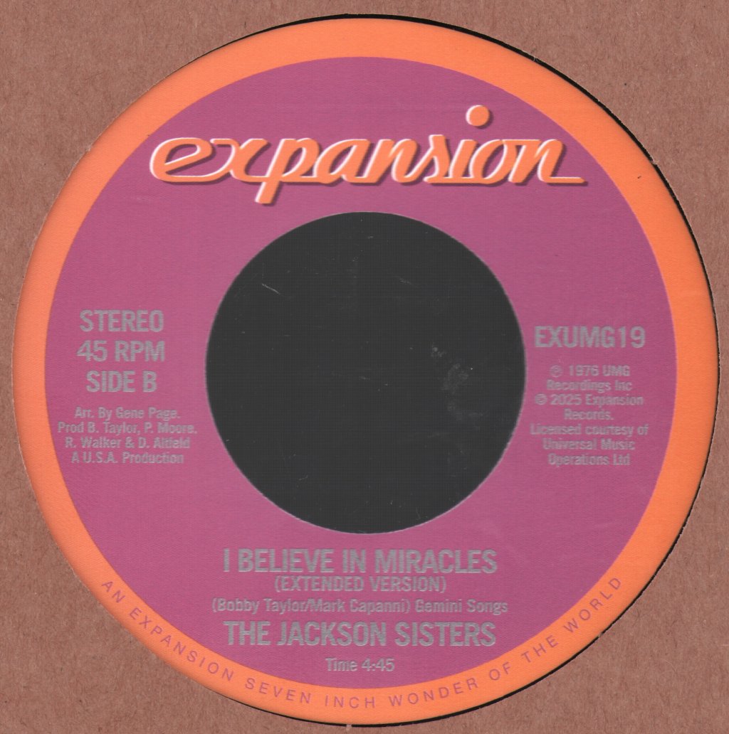 Jackson Sisters - I Believe In Miracles - 7 Inch