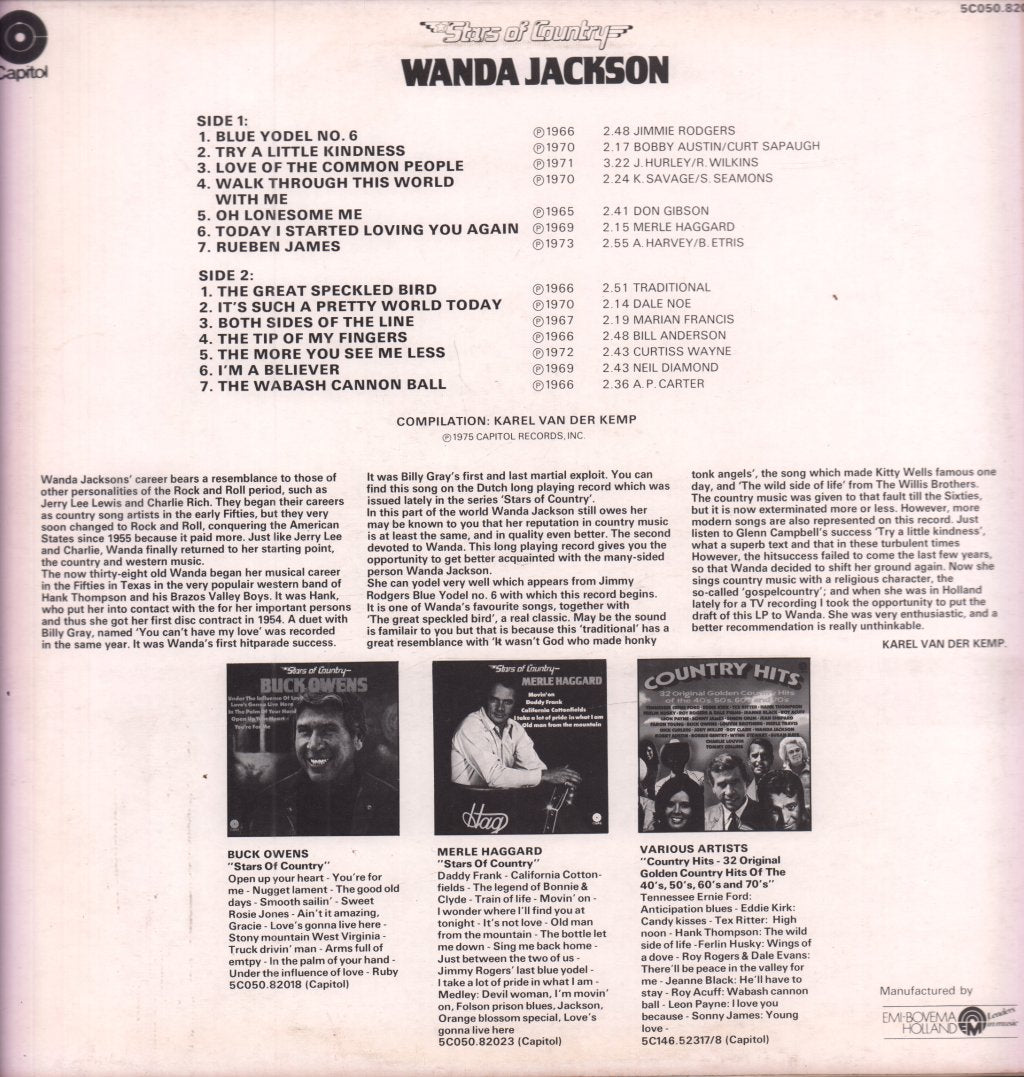 Wanda Jackson - Stars Of Country - Lp