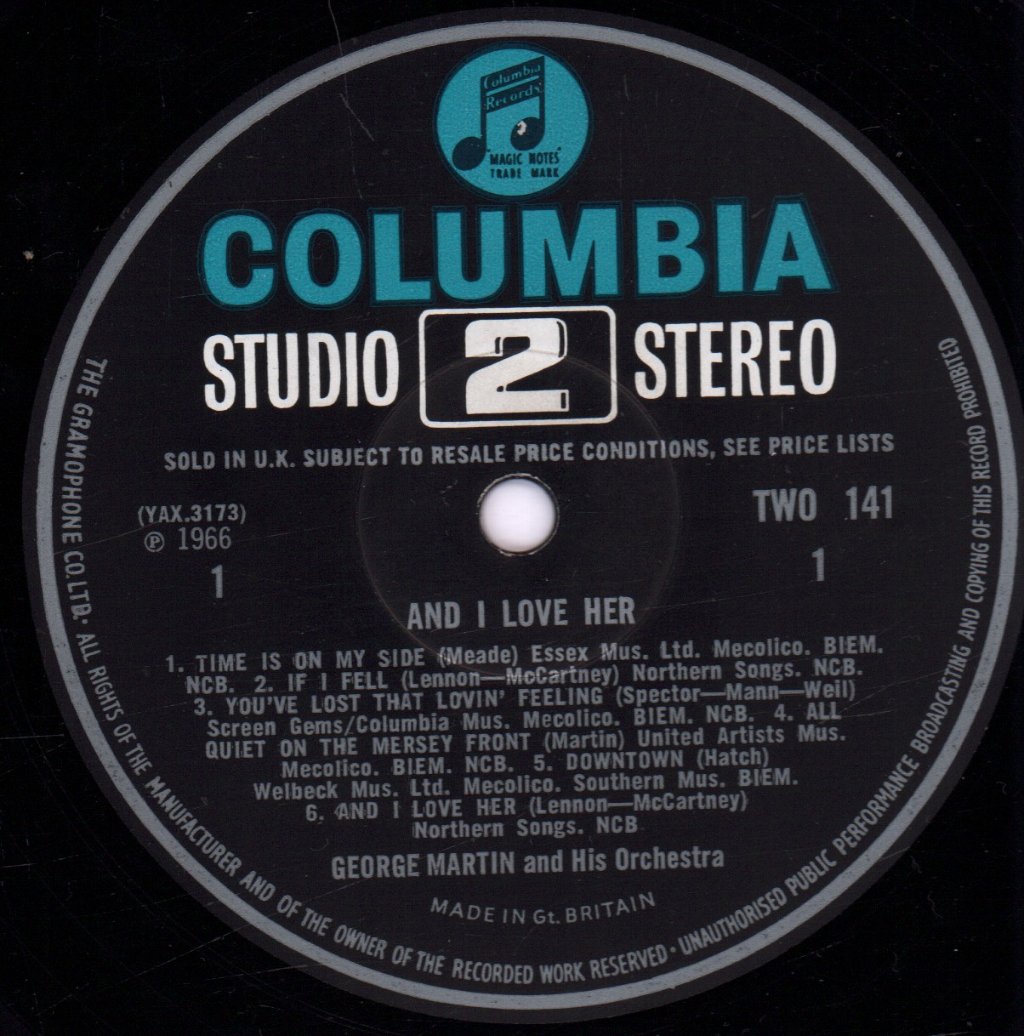 George Martin And His Orchestra - And I Love Her - Lp