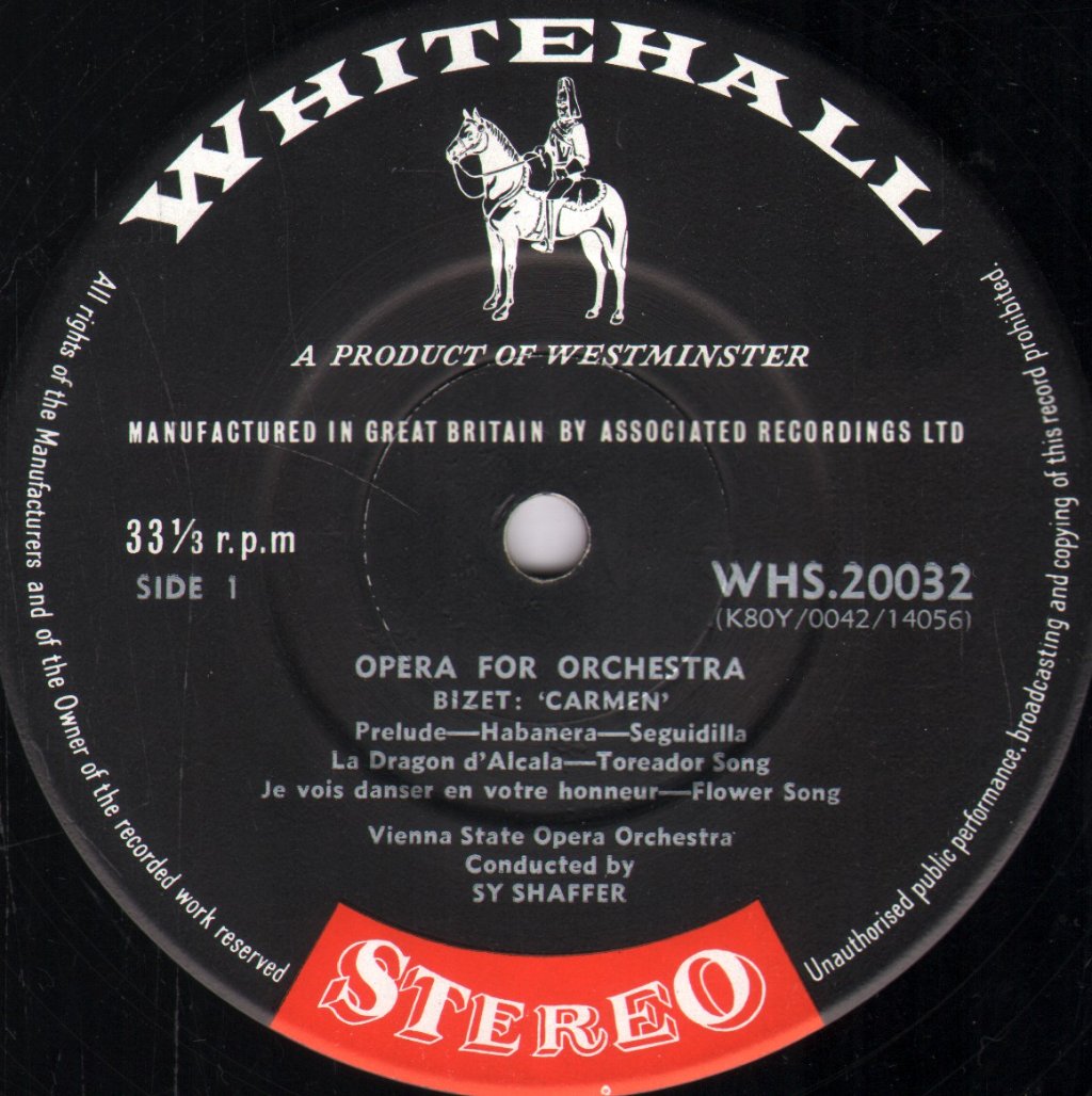Sy Shaffer / Vienna State Opera Orchestra - Opera For Orchestra / Carmen / Tales of Hoffman - Lp