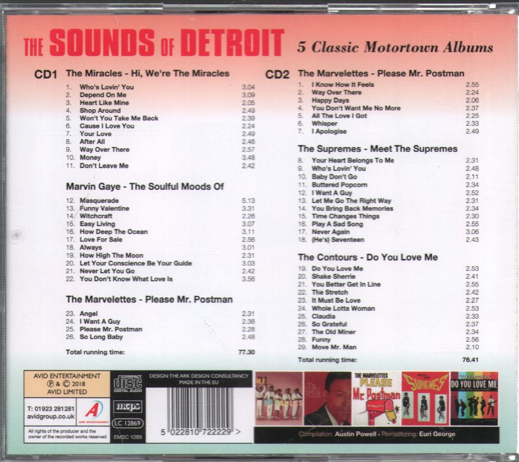 Sounds Of Detroit - 5 Classic Motortown Albums - Double Cd