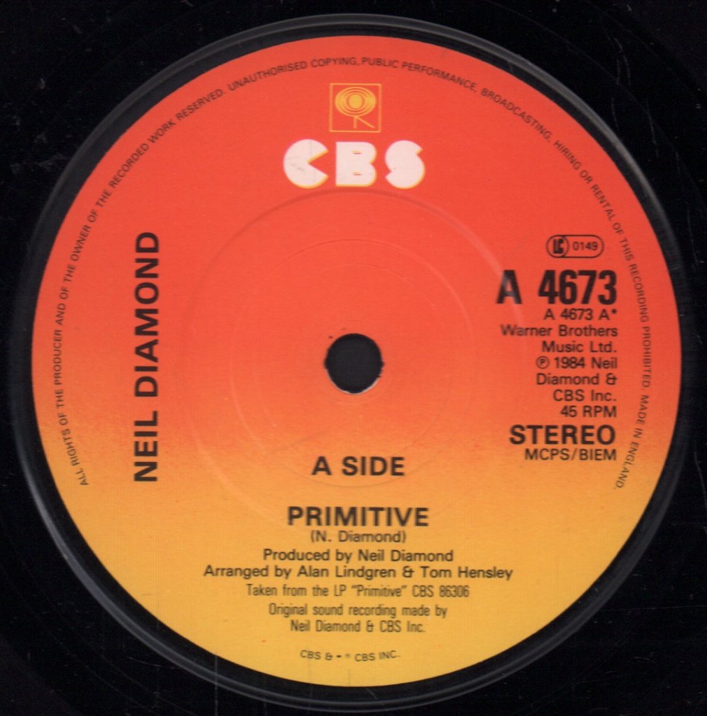 蘭LP Neil Diamond Primitive オランダCBSプレス Neil Diamond - Primitive - 7 Inch – Vinyl Tap