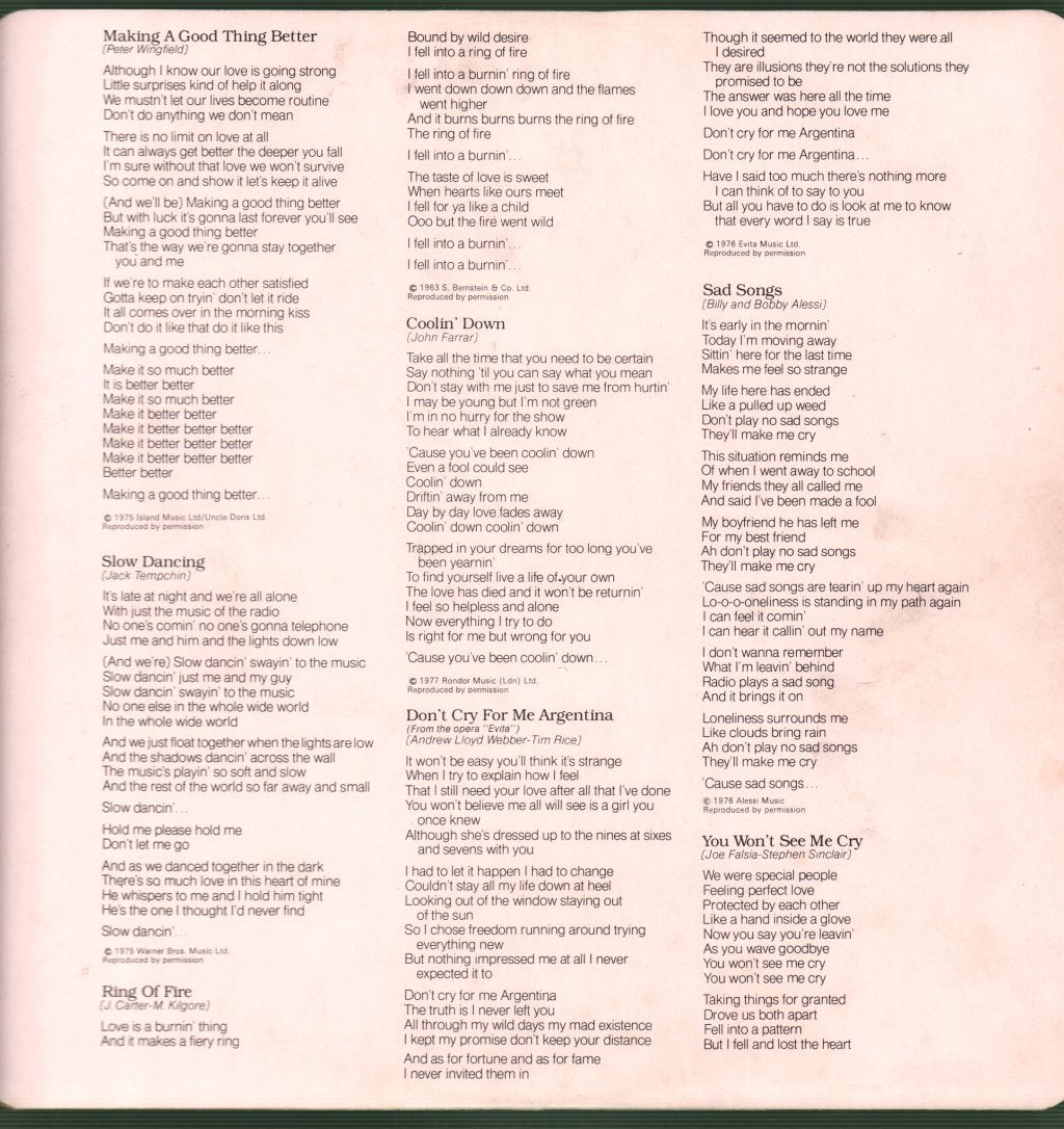 Olivia Newton John - Making A Good Thing Better - Lp