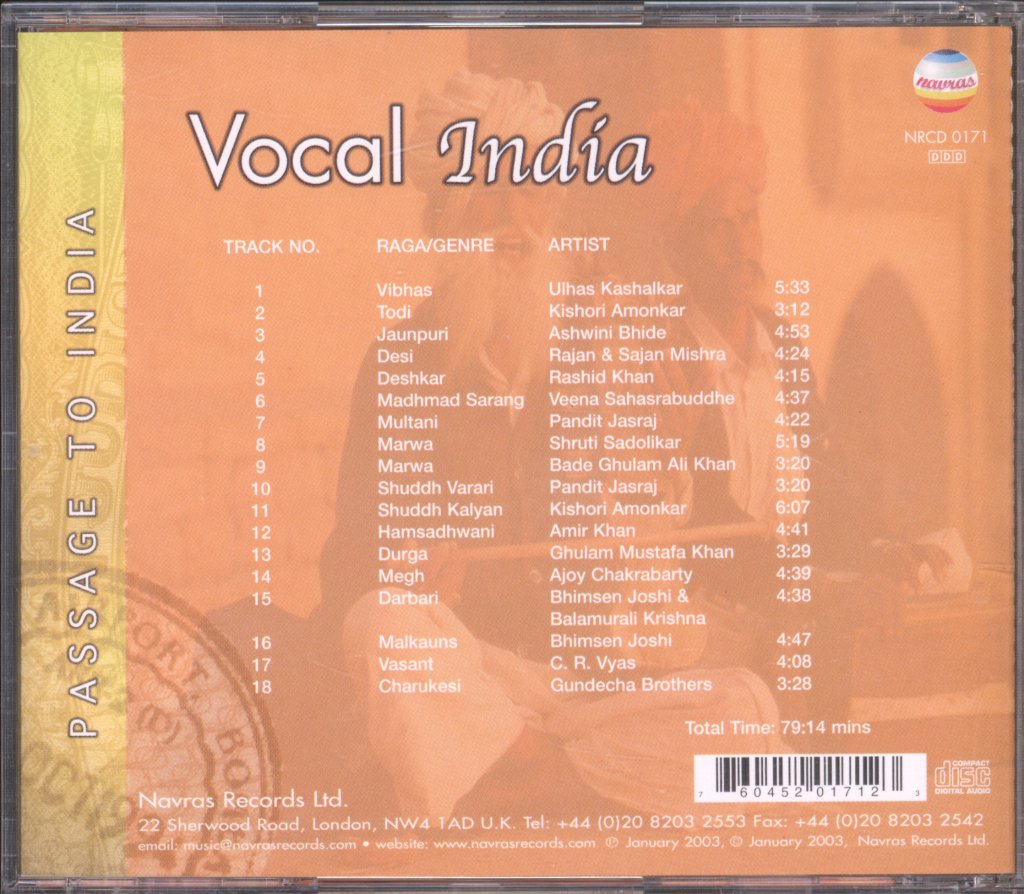 Various Artists - Passage To India Vocal India - Cd