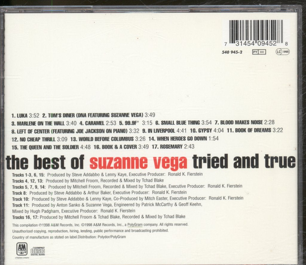 Suzanne Vega - Best Of Suzanne Vega: Tried And True - Cd