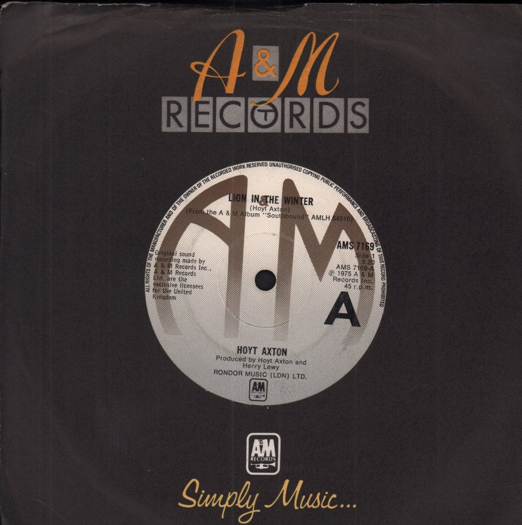 Hoyt Axton - Lion In The Winter - 7 Inch