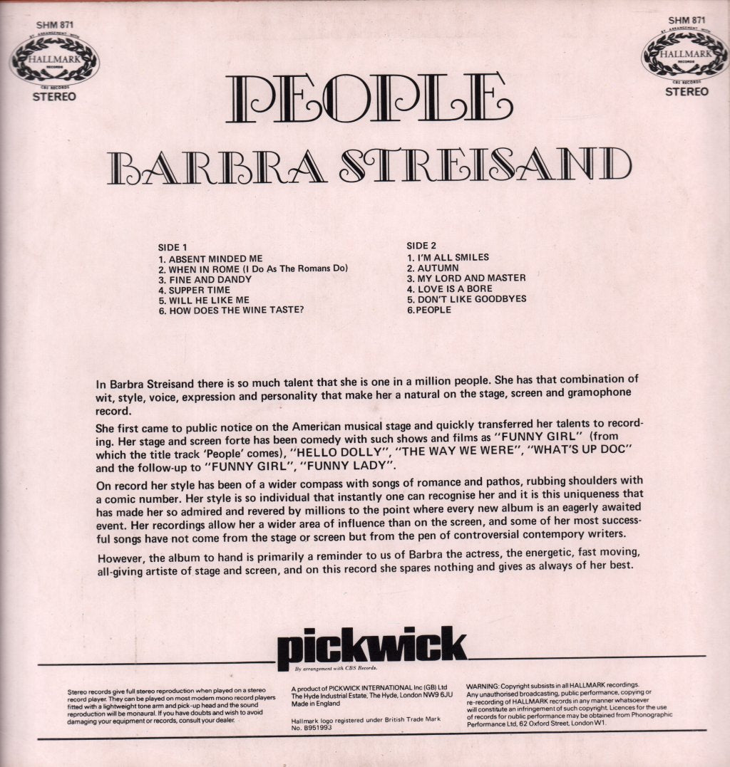 Barbra Streisand - People - Lp