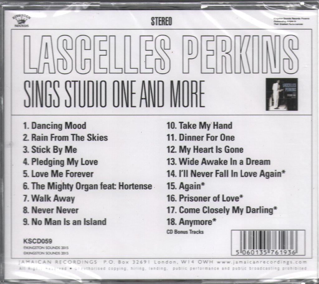 Lascelles Perkins - Sings Studio One And More - Cd