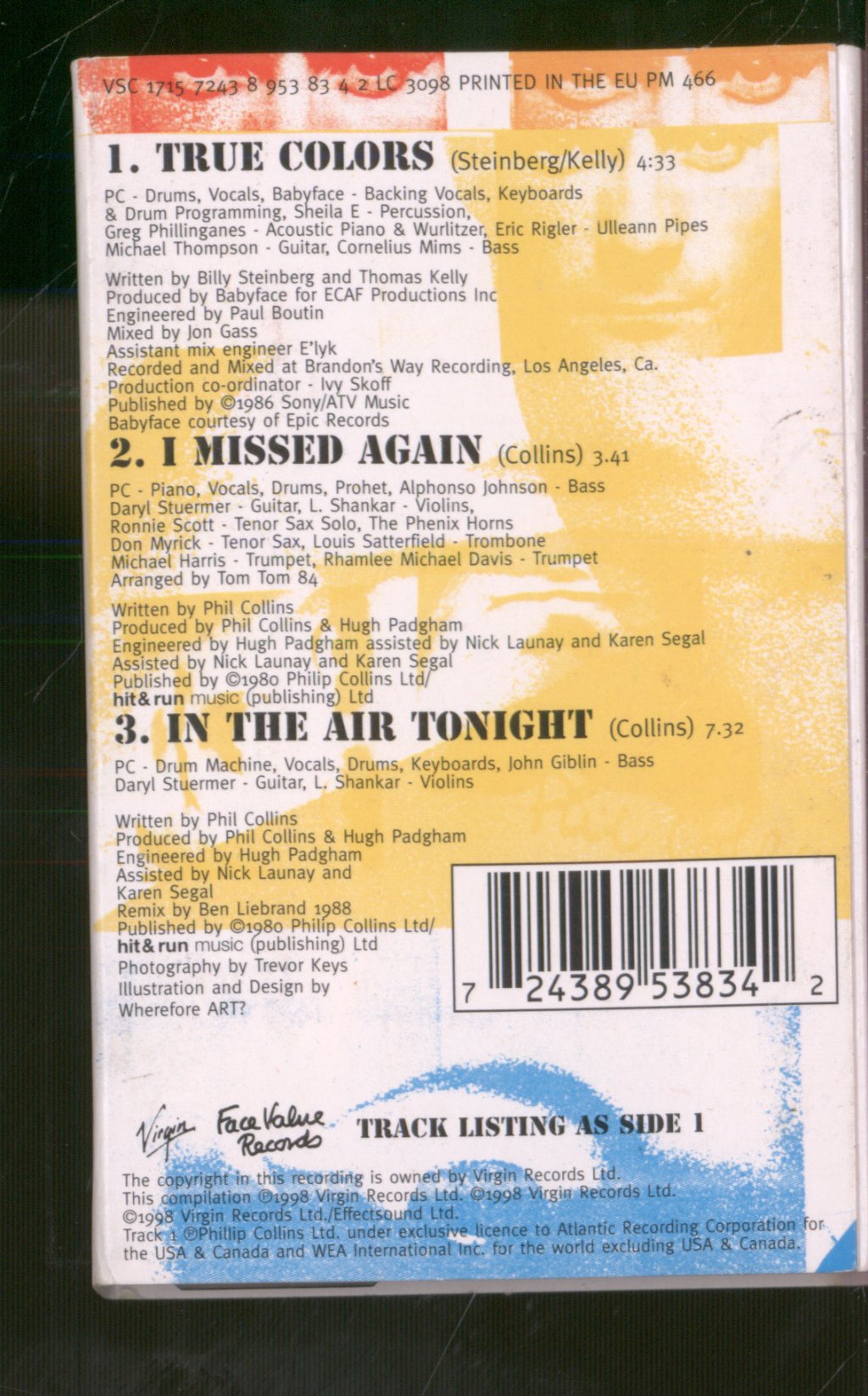 Phil Collins - True Colors - Cassette