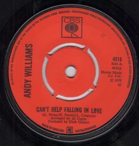Andy Williams - Can't Help Falling In Love - 7 Inch
