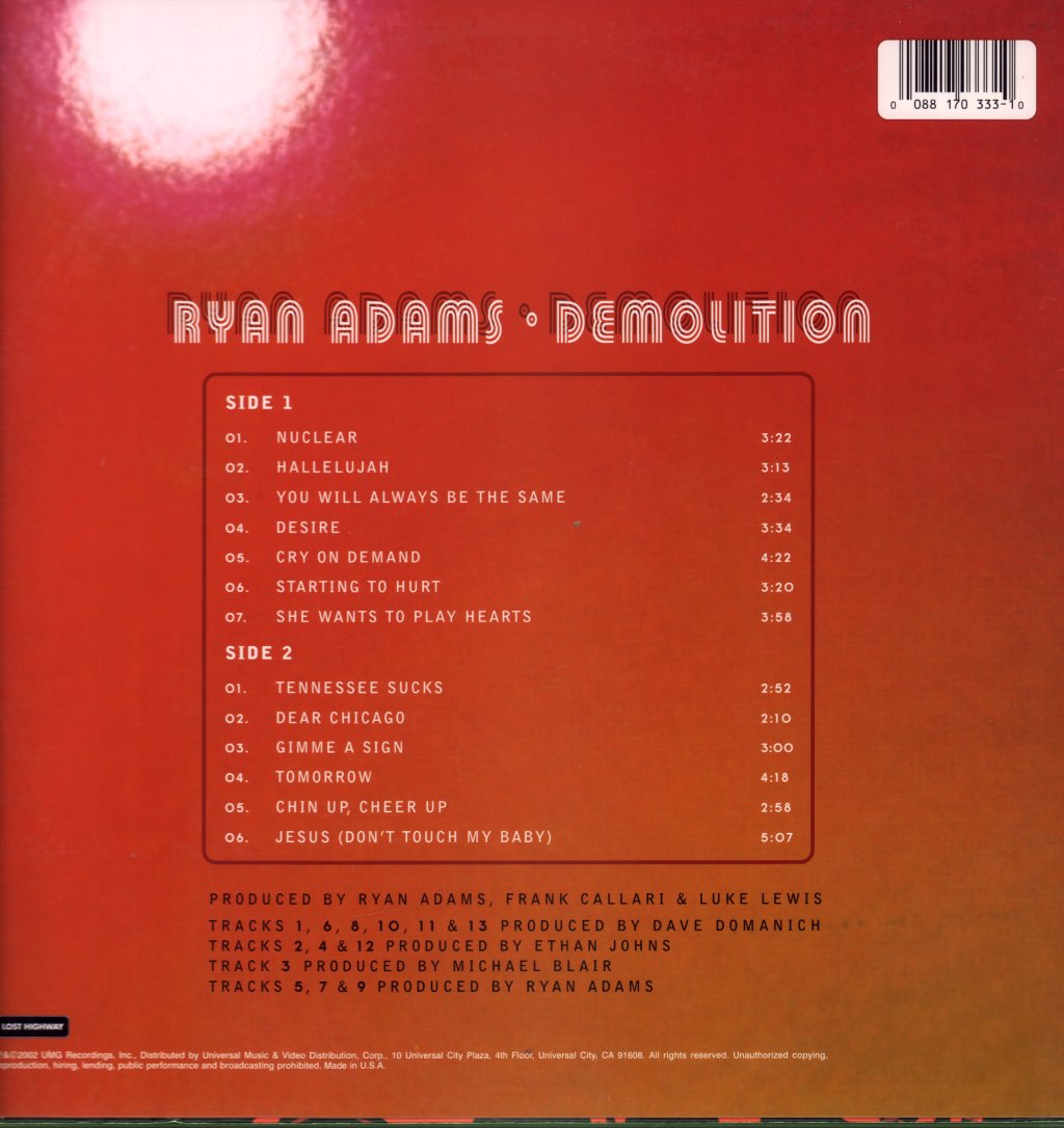 Ryan Adams - Demolition - Lp