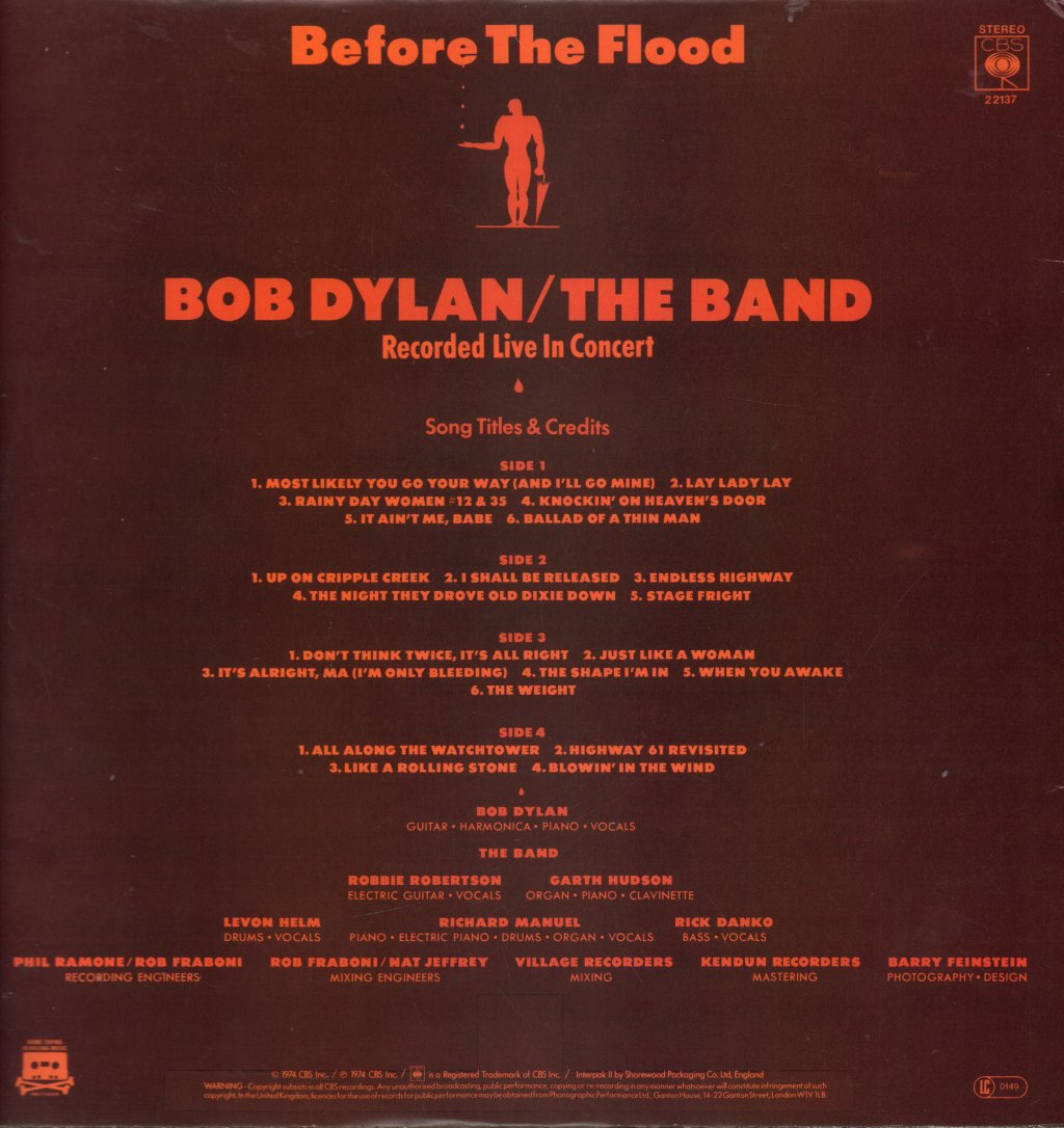 Bob Dylan and The Band - Before The Flood - Double Lp