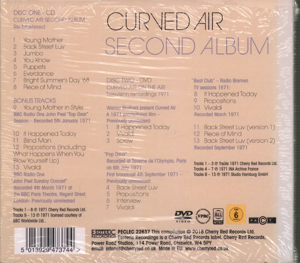 Curved Air - Second Album - Cd/Dvd