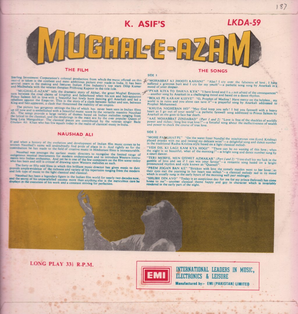 Naushad, Shakeel Badayuni - k.asif's Mughal-E-Azam - Lp