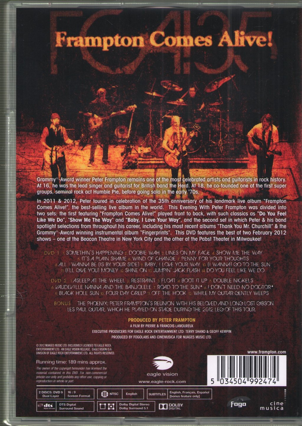 Peter Frampton - FCA!35 Tour: An Evening with Peter Frampton - Double Dvd