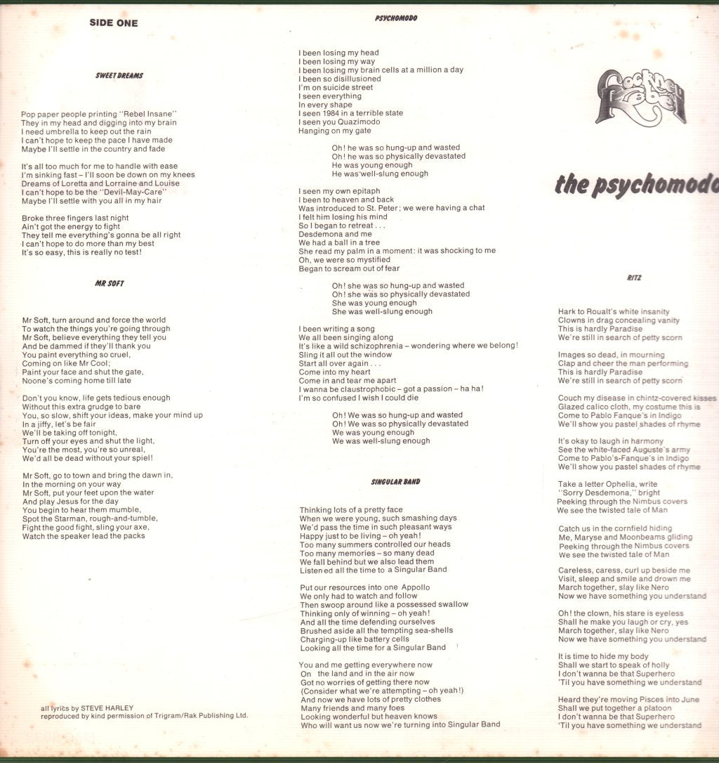 Steve Harley And Cockney Rebel - Psychomodo - Lp