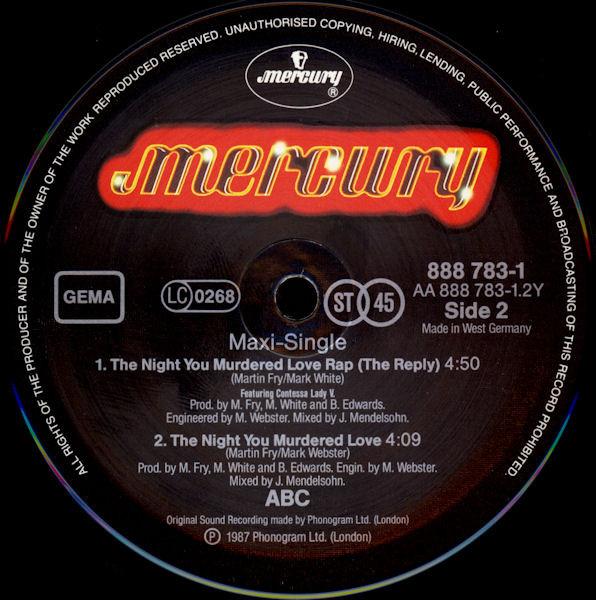 ABC - Night You Murdered Love - 12 Inch