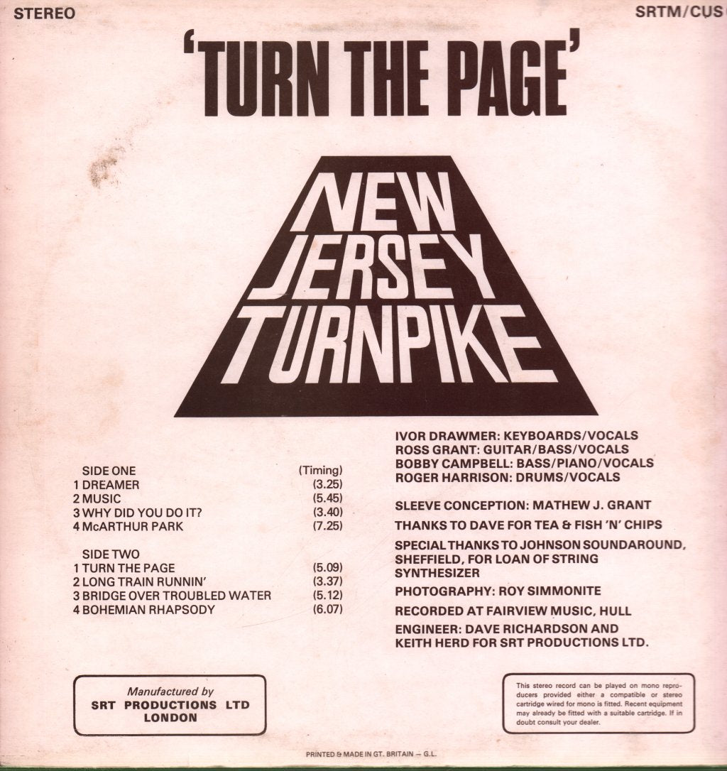 New Jersey Turnpike - Turn The Page - Lp