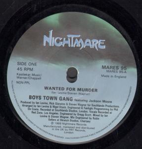 Boys Town Gang - Wanted For Murder - 7 Inch