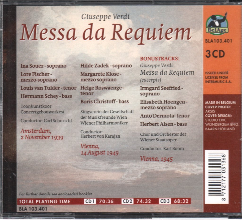 Giuseppe Verdi - Messa Da Requiem - Triple Cd