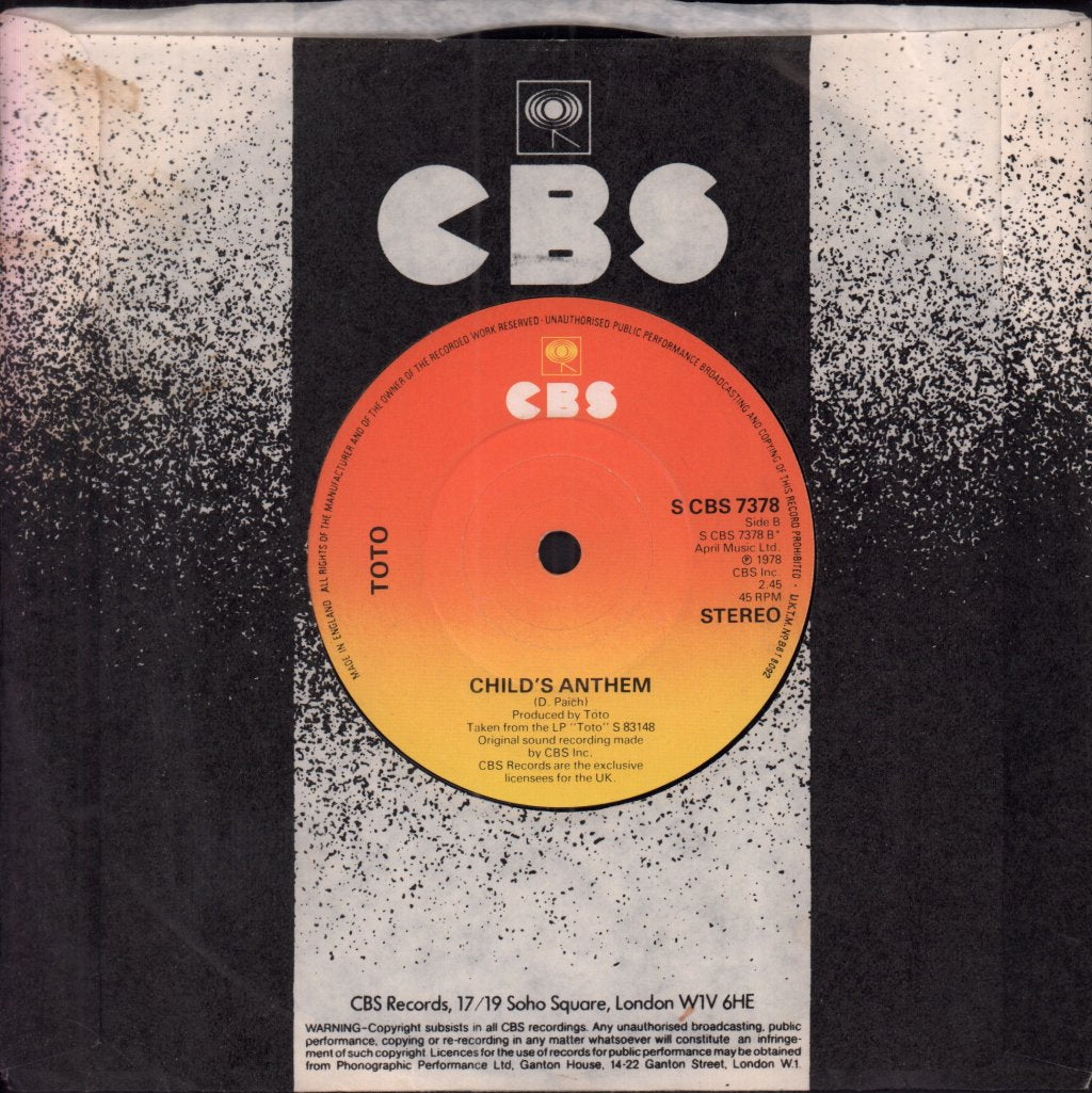 Toto - Georgy Porgy - 7 Inch