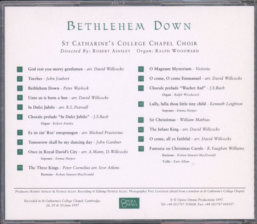 St Catharine's College Chapel Choir - Bethlehem Down - Cd