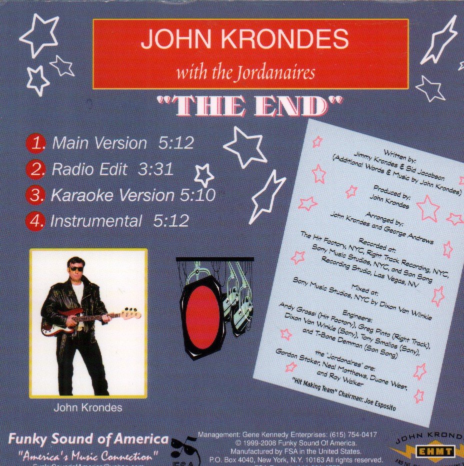 john krondes with the jordanaires - End - Cd